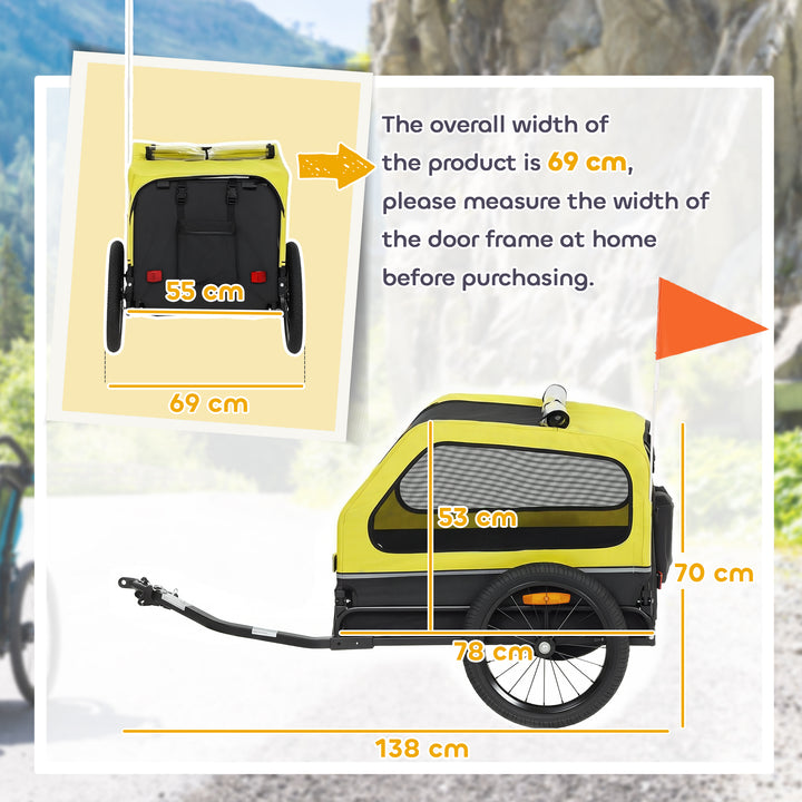 Dog Bike Trailer with Flip-Down Ramp Tailgate, Quick Release Frame, Un