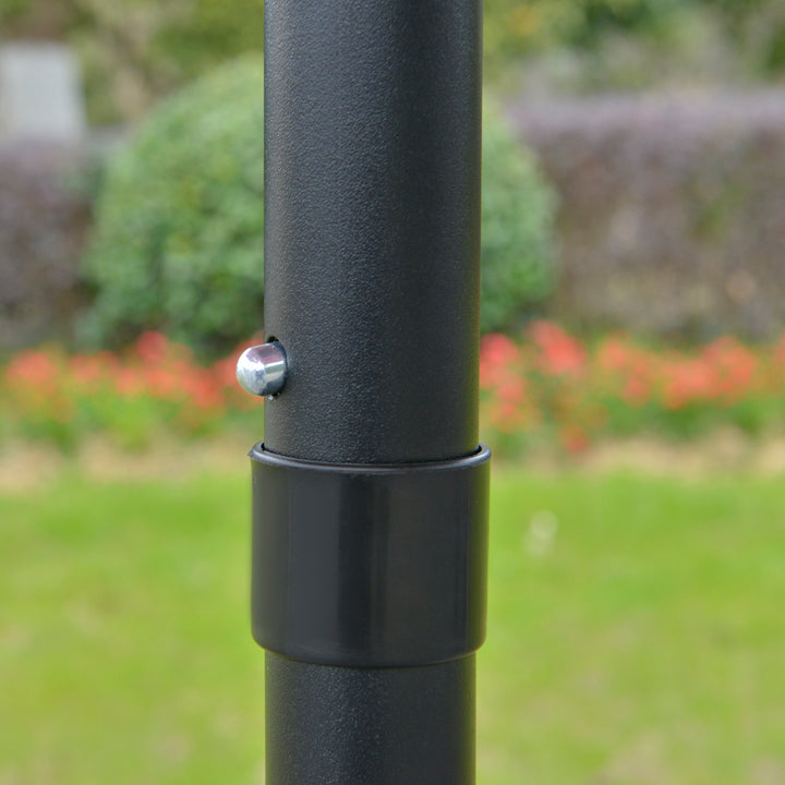 2.7M Garden Parasol Umbrella with Glass Fibre Ribs and Aluminium Frame, Tilting Sun Shade Shelter Canopy, Wine Red
