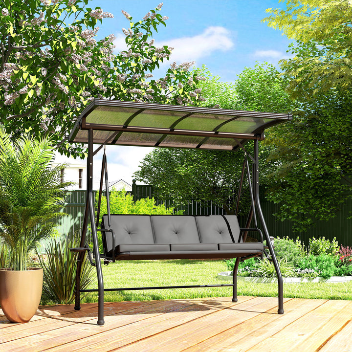 Convertible Three-Seater Swing Bench Bed - Black