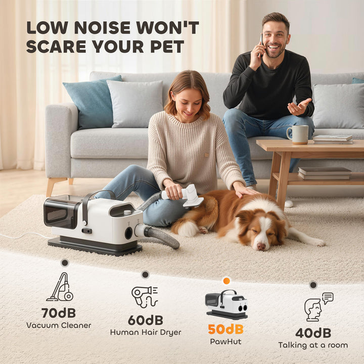5 in 1 Dog Grooming Vacuum &amp; Dryer w/ Clipper, 1.8L Canister, 4 Modes 
