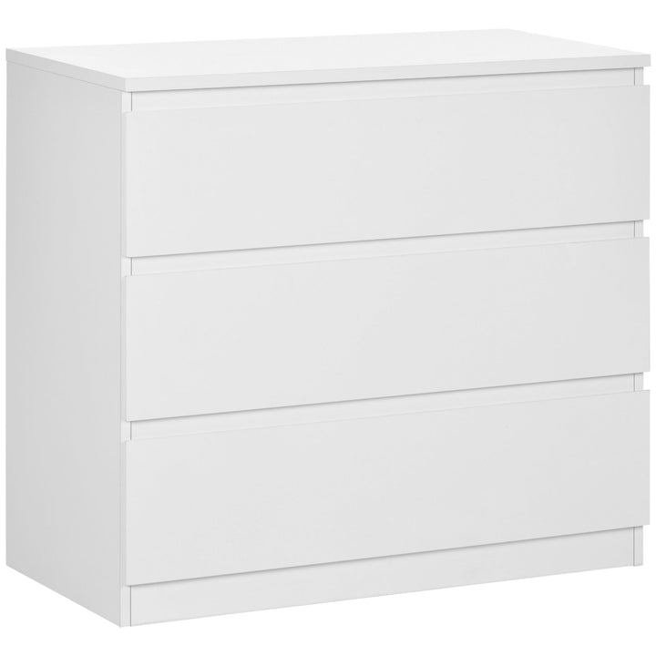 HOMCOM Chest of Drawers, 3-Drawer Storage Organiser Unit for Bedroom, Living Room, White | Aosom UK