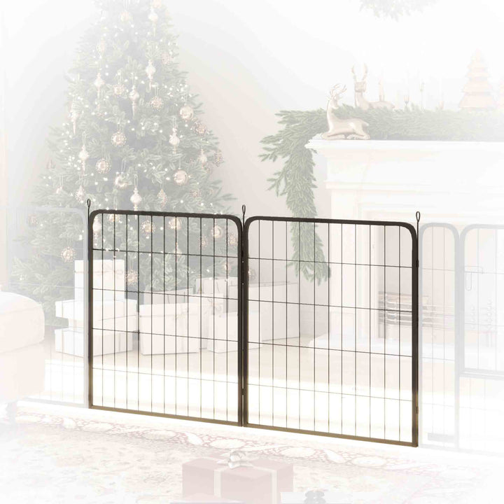 Two-Piece Dog Pen Expansion Pack for Medium Dogs, 80cm Tall Animal Pen with Three Connecting Stakes