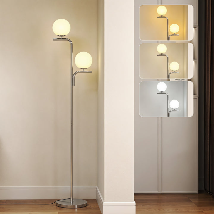 LED Floor Lamp, Modern Standing Lamp with 3 Colour Temperatures, Globe