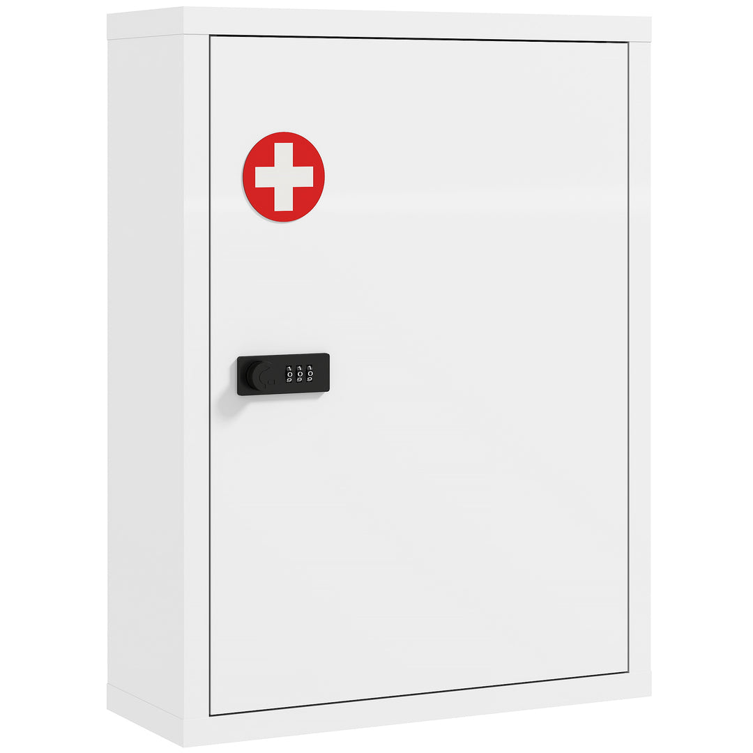 Wall Mount Medicine Cabinet, Bathroom Cabinet with Combination Lock, D