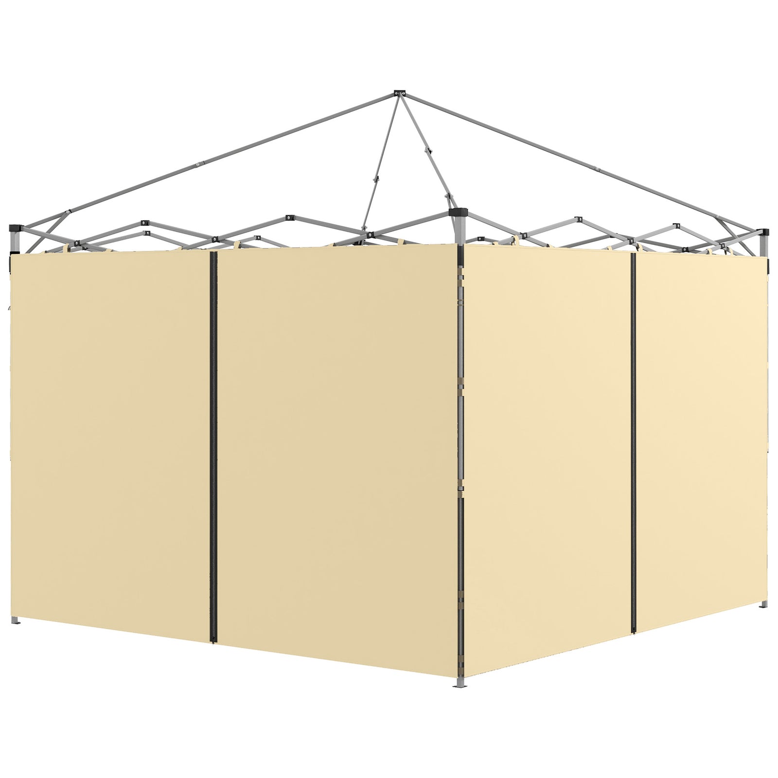 Set of Two 3 x 3(m) Replacement Zipped Gazebo Walls - Beige