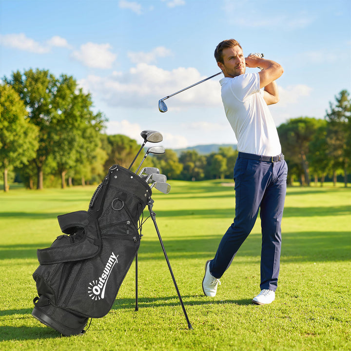 Golf Stand Bag 6 Way Full-Length Dividers, Waterproof Golf Bag with 5 