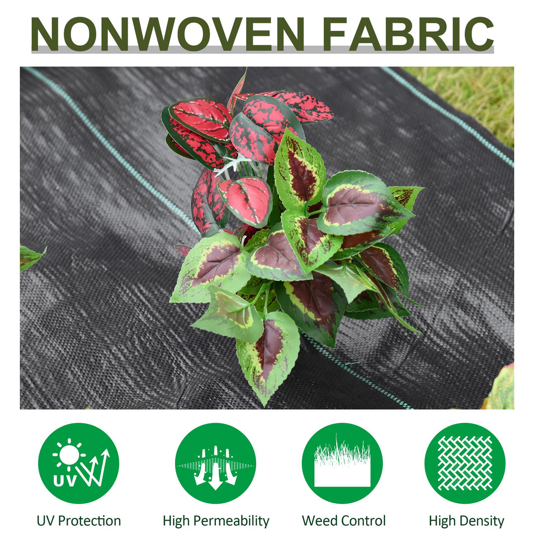 Outsunny Weed Control Fabric, 2x50m, Premium Gardener's Landscape Mat, Durable, Heavy