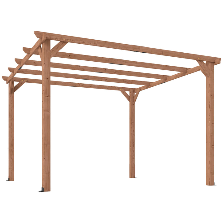 3 x 3 m Wooden Pergola Kit, Garden Pergola Gazebo Grape Trellis with Triangle Supports, 5 Beams