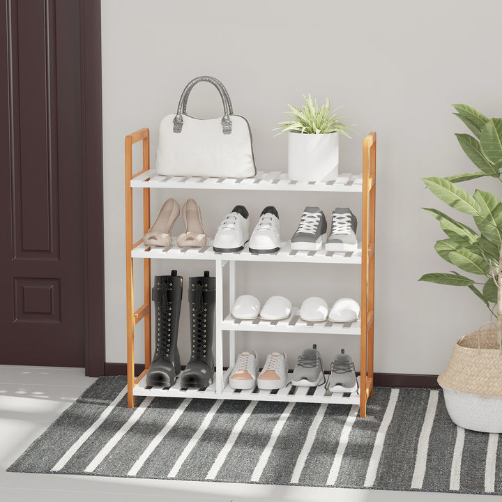 MCL 4 Tier Shoe Racks Storage Stand Shelf Organizer Wood Frame 78 x 68 x 26 cm Hallway Furniture