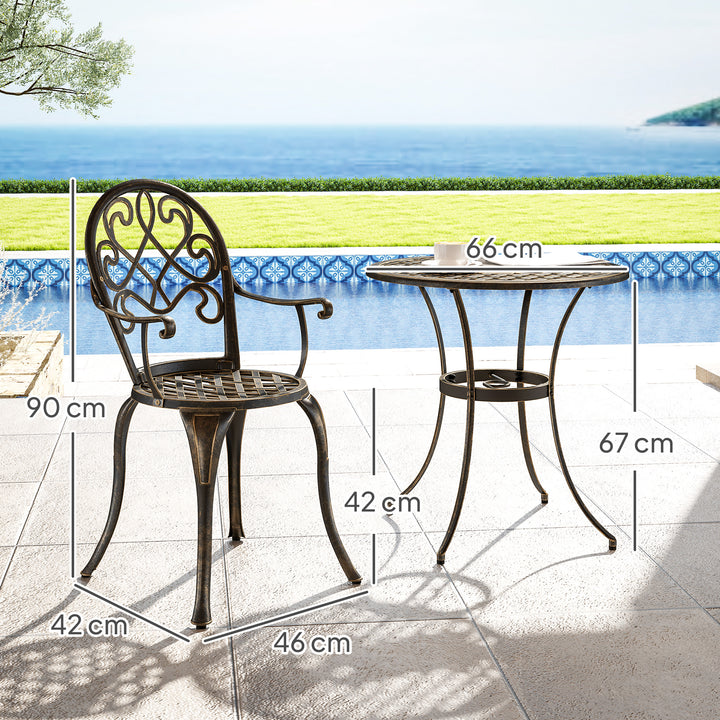 Three-Piece Elegant Aluminium Garden Set - Bronze Tone