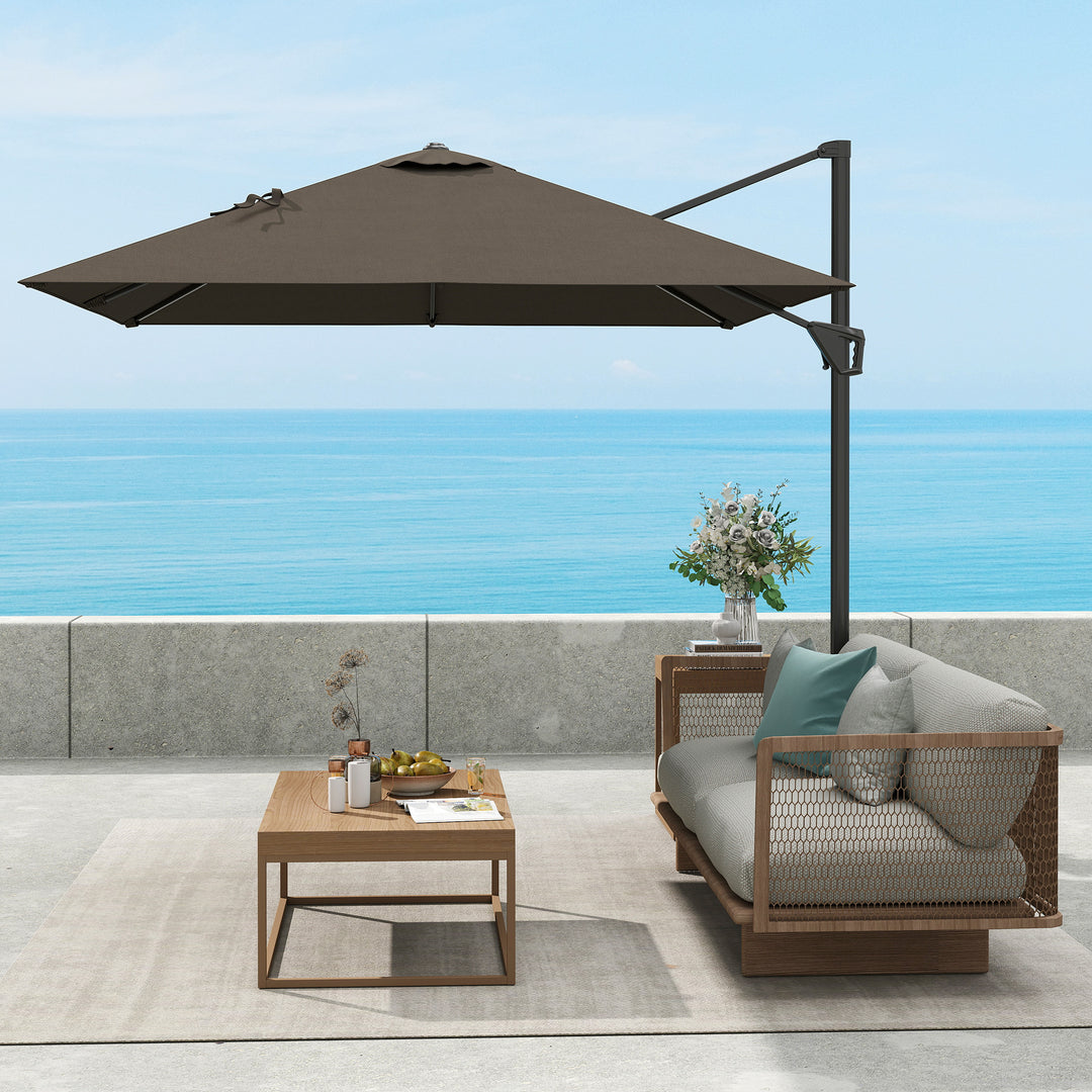 Patio Offset Parasol Umbrella - Tan
