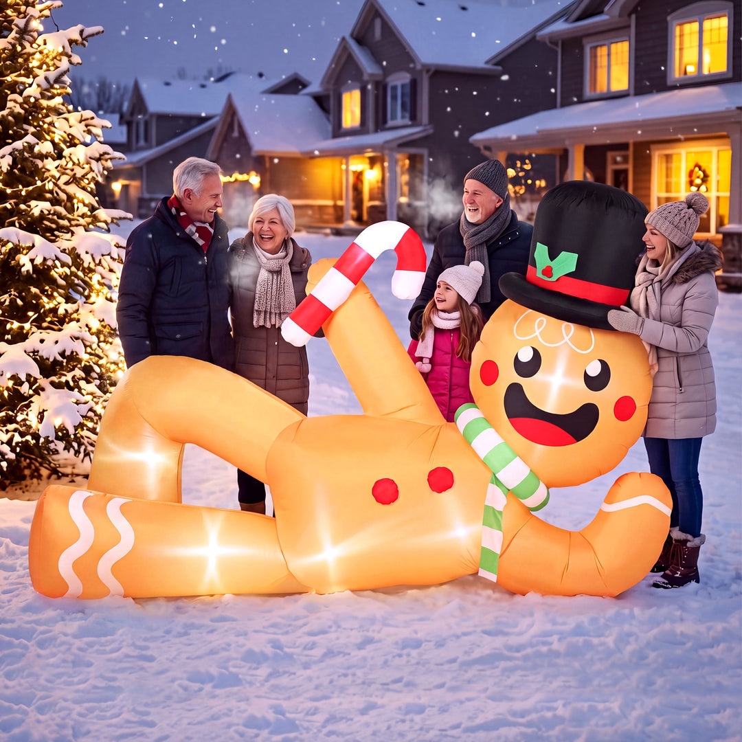 9.8ft Giant Christmas Inflatable Gingerbread Man Side-Lying, Outdoor - view 2