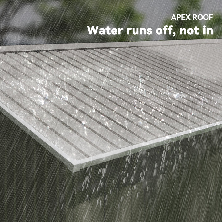 MCL 13 x 11ft Large Garden Shed, Mental Garden Storage Shed with Foundation Kit Ventilation & Doors, Light Grey