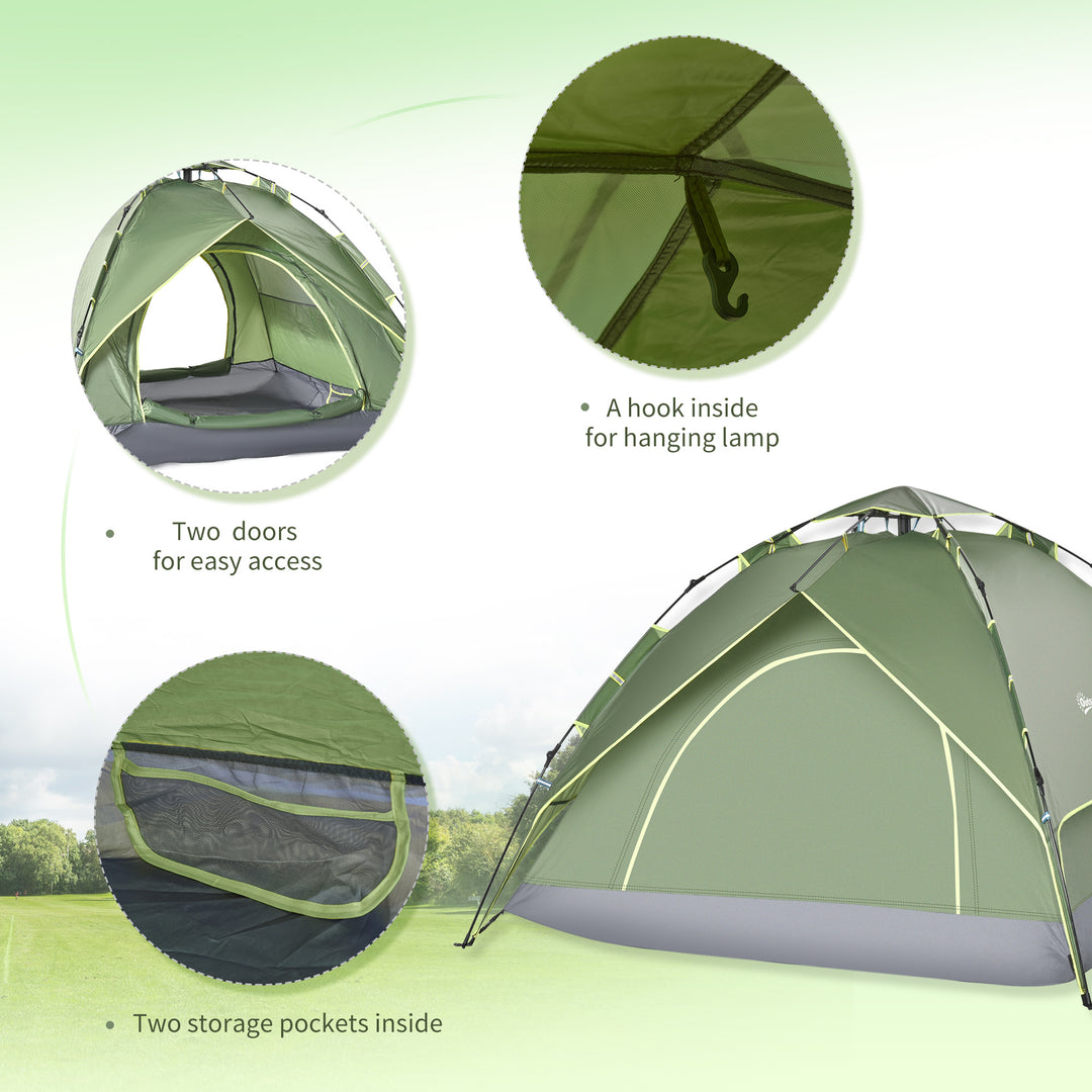 Outsunny Three Man Pop Up Tent Camping Festival Hiking Family Travel Shelter Portable | Aosom UK