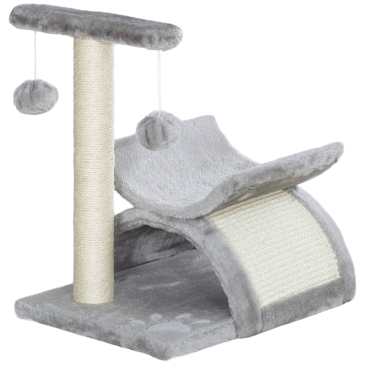 MCL Cat Tree, Cat Tower for Kittens with Rotatable Top Bar, Sisal Scratching Post, Tunnel, Dangling Balls