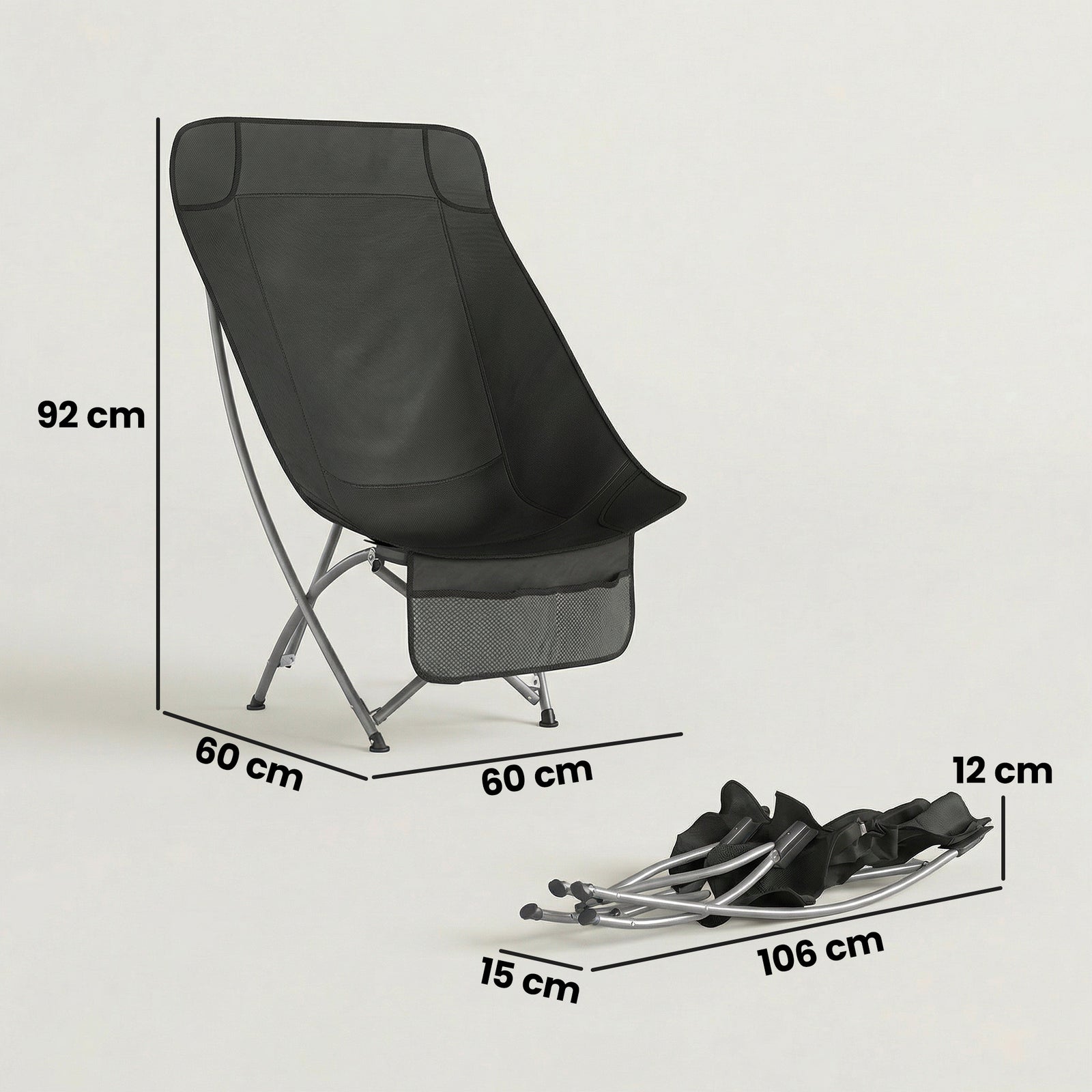 Camping Chair for Adults Heavy Duty Folding Camp Chair with Side Pocke
