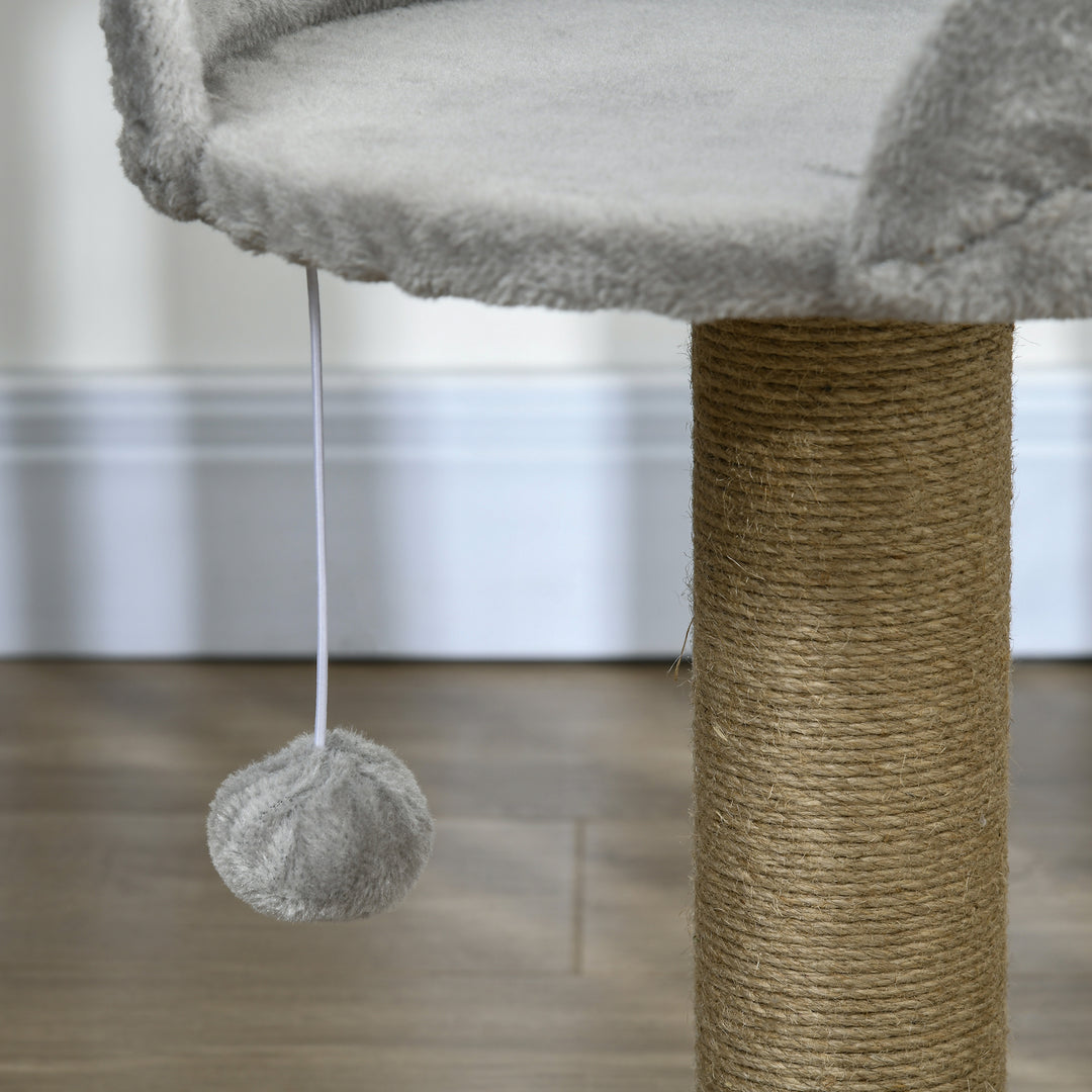 PawHut Cat Tree Tower with Scratching Posts, Grey