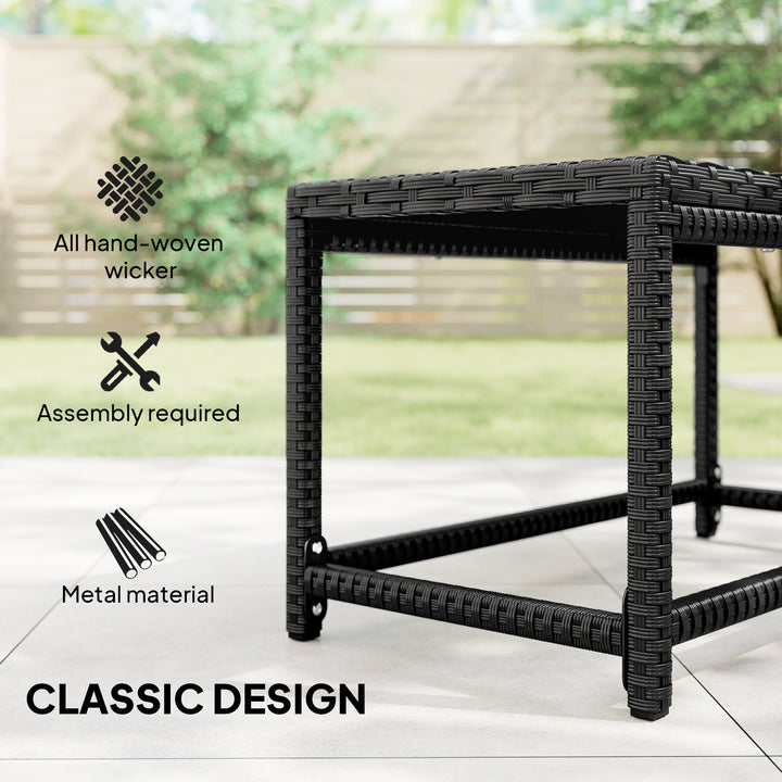 Outdoor Coffee Table Side Table with Rectangular Frame for Patio, Balc