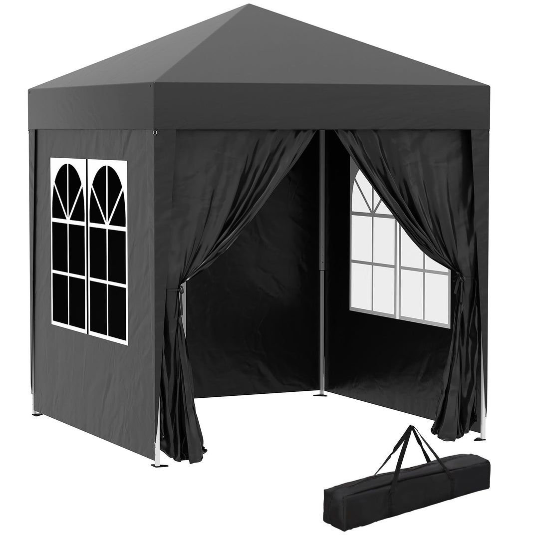 2 x 2 m Garden Pop Up Gazebo, Wedding Party Tent Marquee, Water Resistant Awning Canopy with Sidewalls