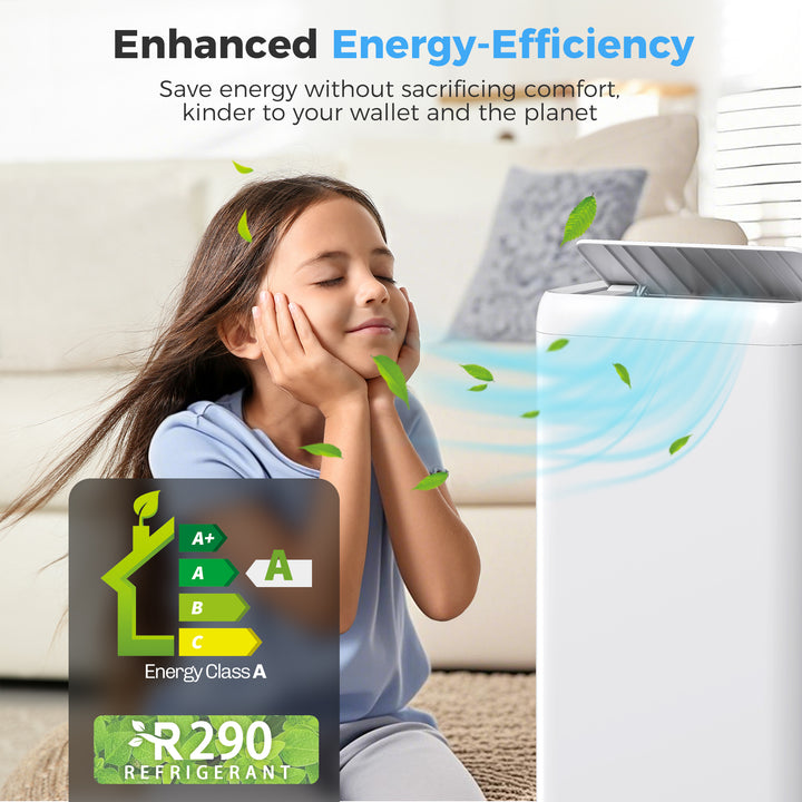 12,000 BTU 5-in-1 Mobile Air Conditioner, 35m² Radius - White