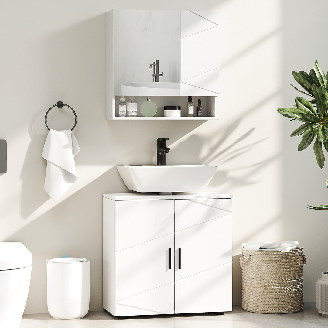 Under Sink Cabinet with Shelf - White