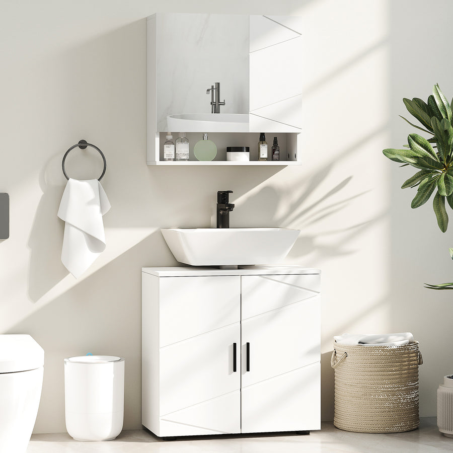Under Sink Cabinet with Shelf - White