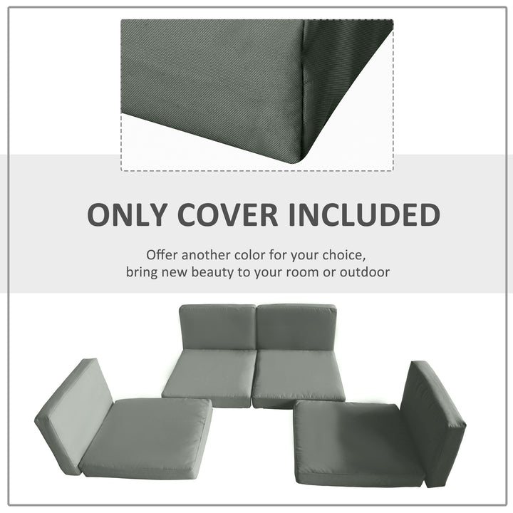 Replacement Cushion Cover Garden Rattan Patio Furniture Seat Cover Polyester Outdoor Deep Grey- No Cushion Included