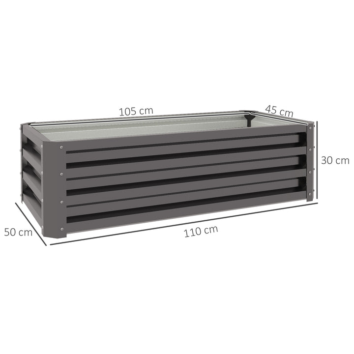 Set of Two 110 x 50cm Steel Planter Boxes - Dark Grey