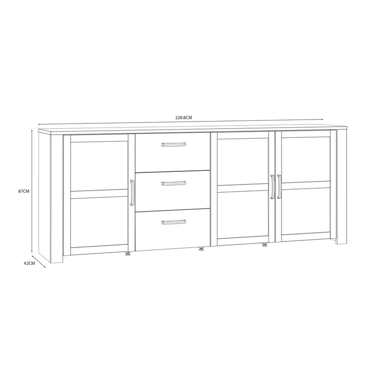 Bohol Large Sideboard in Riviera Oak/Navy