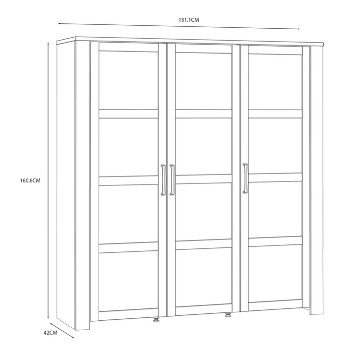 Bohol Large Display Cabinet in Riviera Oak/Navy