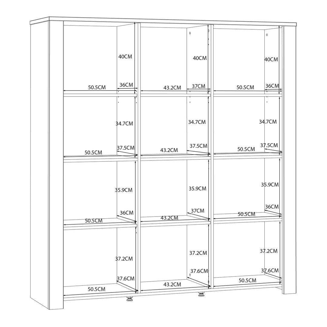 Bohol Large Display Cabinet in Riviera Oak/White