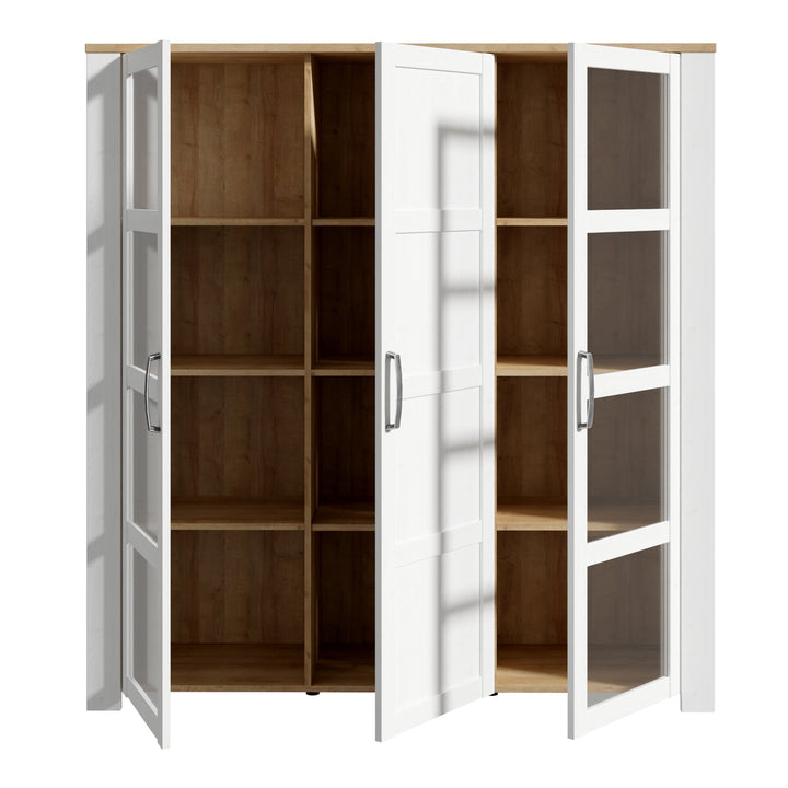 Bohol Large Display Cabinet in Riviera Oak/White