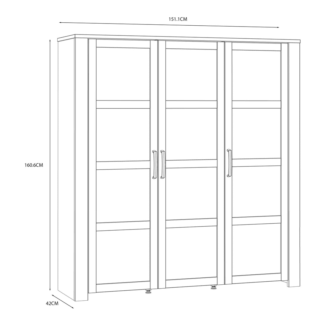 Bohol Large Display Cabinet in Riviera Oak/White