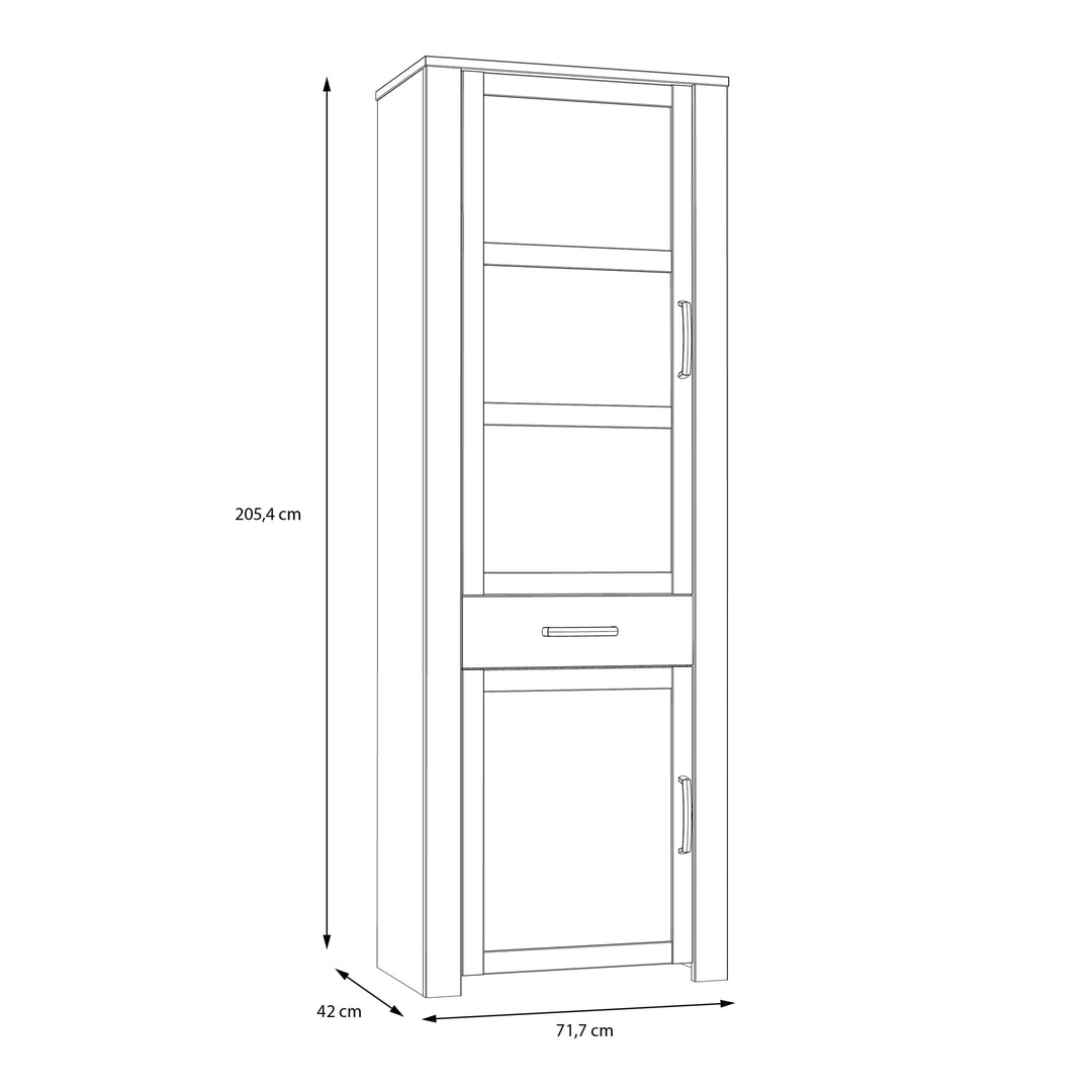 Bohol Narrow Display Cabinet in Riviera Oak/Grey Oak