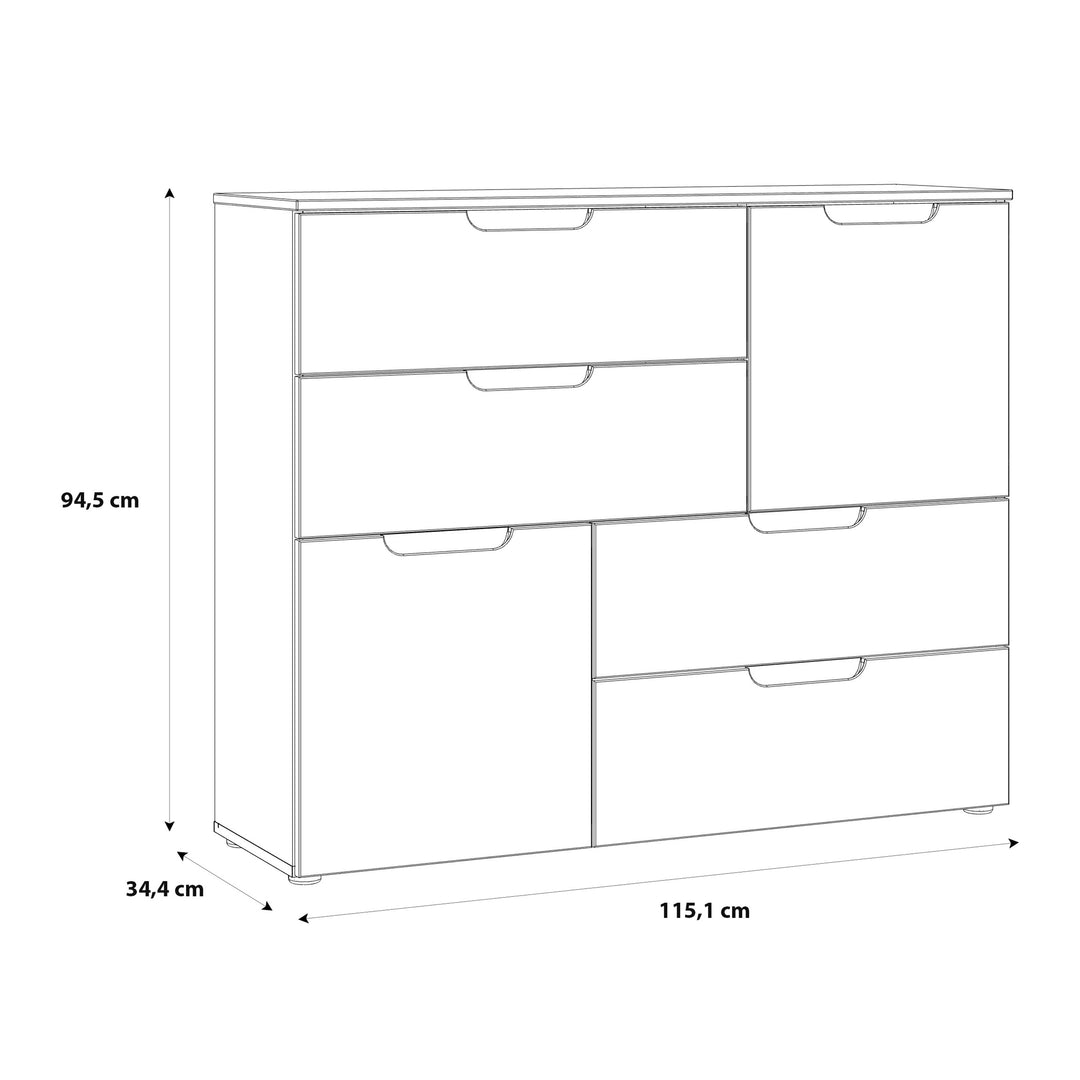 Sienna Abstract Chest of in White/White High Gloss