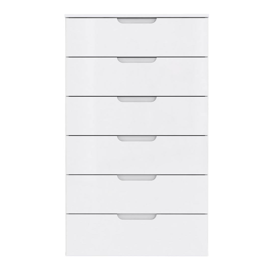 Sienna Chest of 6 Drawers in White/White High Gloss