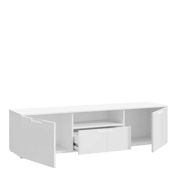 Sienna TV Unit in White/White High Gloss