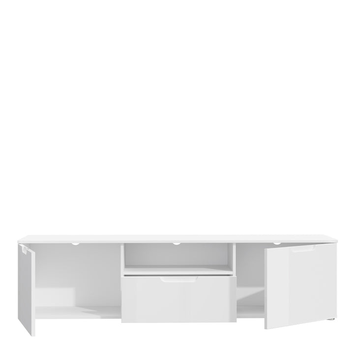 Sienna TV Unit in White/White High Gloss