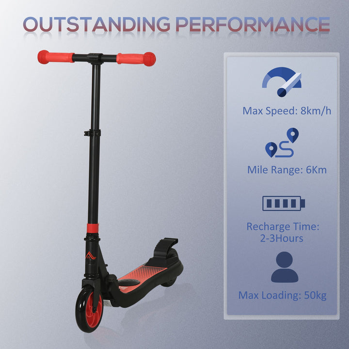 HOMCOM Folding Electric Scooter Adult E Scooter, 120W, with Rear Wheel Brake, 8km/h Maximum Speed, for Ages 6+ Years Old, Red | Aosom UK