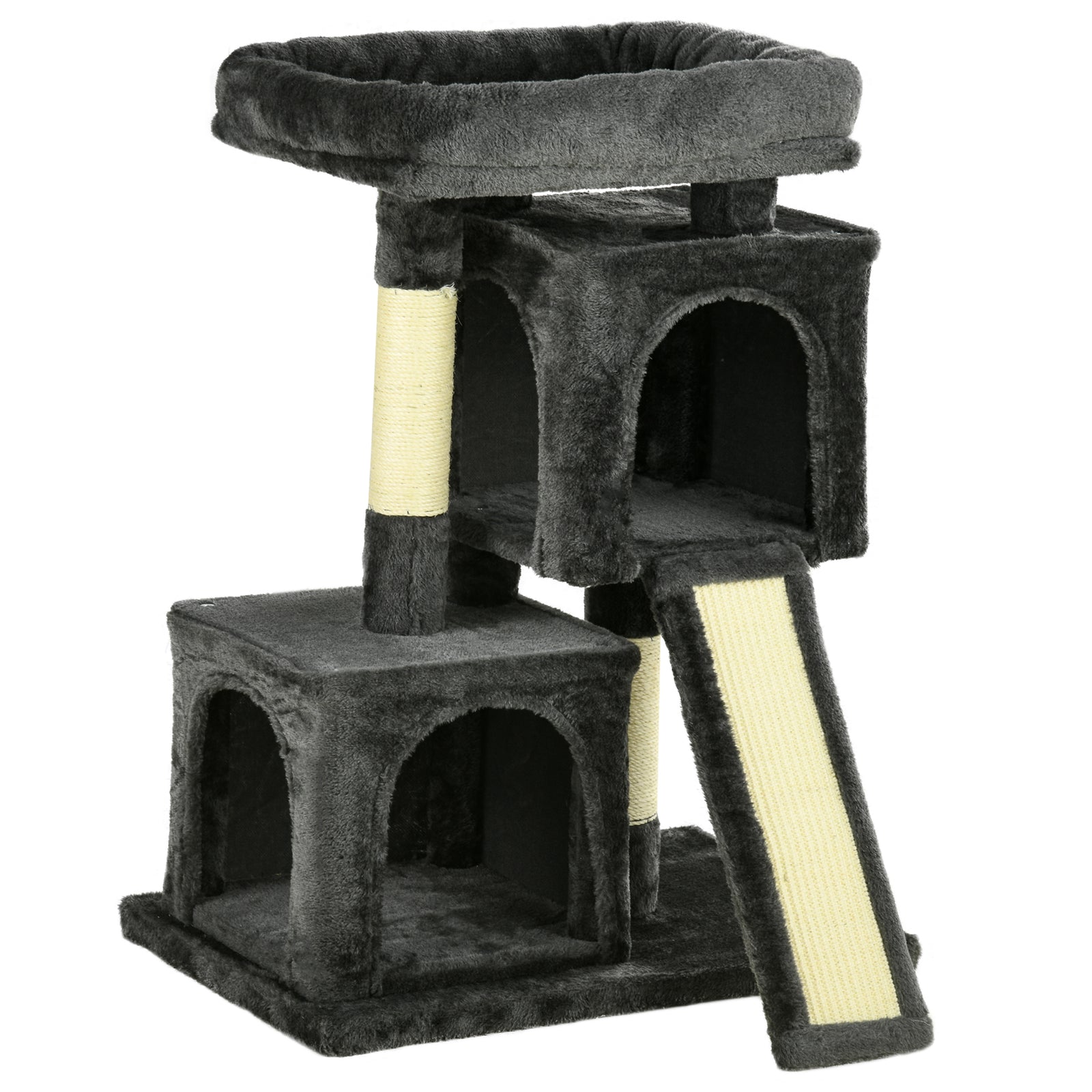 Cat Tree for Indoor Cats 83cm Cat Scratching Post Scratch Board Kitten Tower Climbing Frame Black