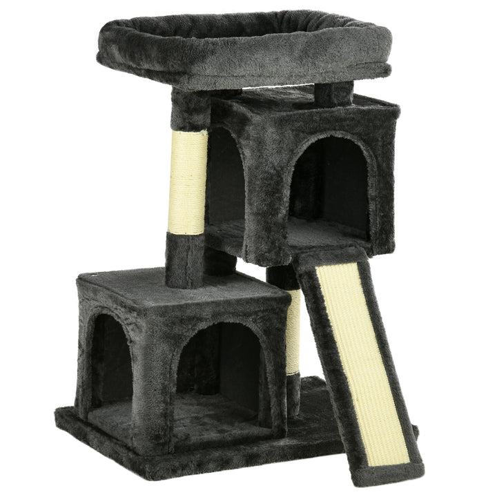 MCL Cat Tree for Indoor Cats 81cm Cat Scratching Post Scratch Board Kitten Tower Climbing Frame Black