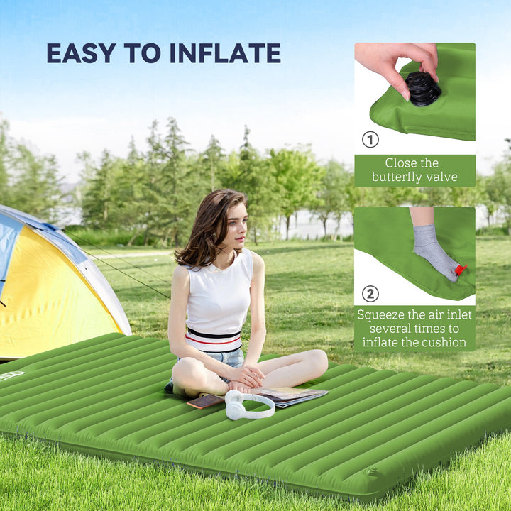 2 Person Camping Inflatable Mattress - Green