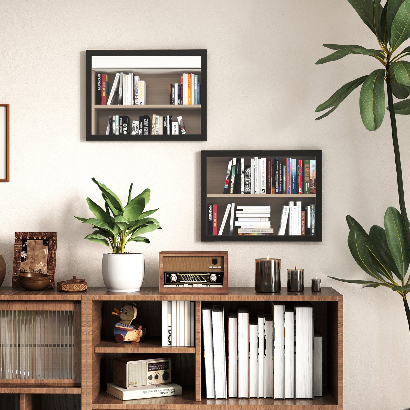 Wall Bathroom Mirror, 30 x 40 cm Wall-Mounted Mirror for Living Room, 