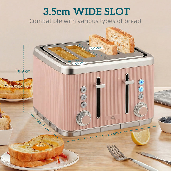Electric Stainless Steel Kettle and Toaster Set, 3000W 1.7L UK Strix T