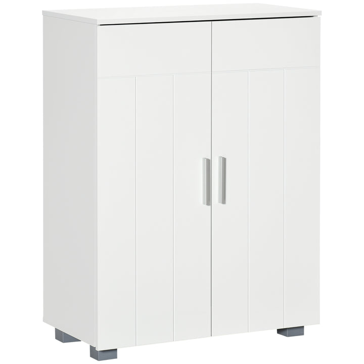 MCL Modern Bathroom Floor Cabinet, Free Standing Linen Cabinet, Storage Cupboard with 3 Tier Shelves, White