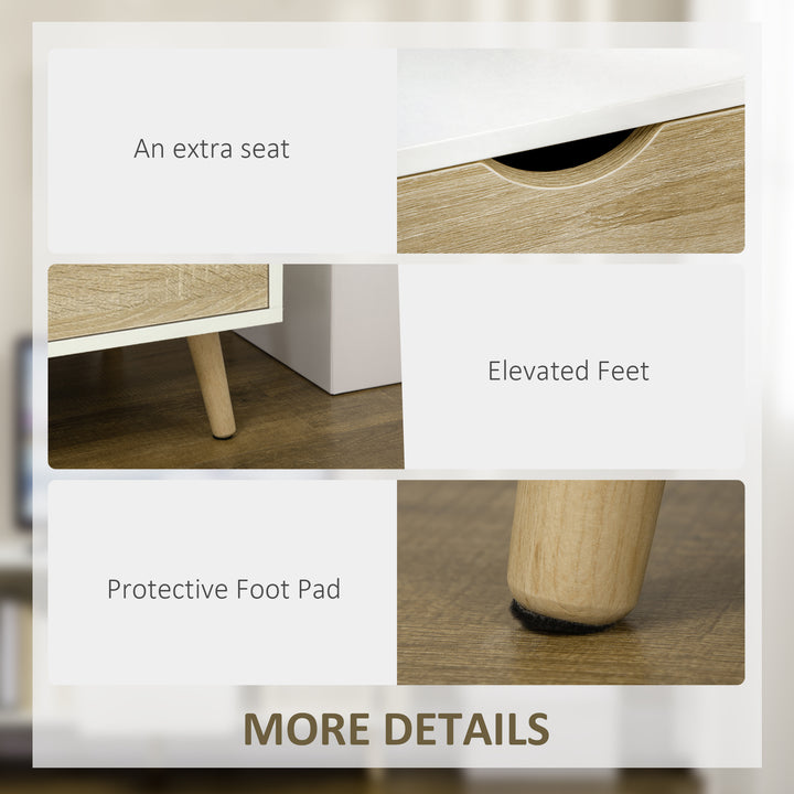 MCL TV Unit Cabinet for TVs up to 50 Inches, TV Stand with Storage Cabinets and Drawer for Living Room and Bedroom, Natural