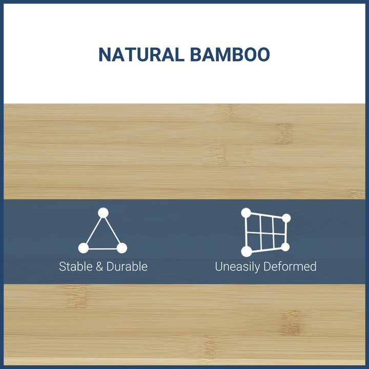 MCL Monitor Riser Laptop PC Plinth Stand TV Computer Desktop Organiser W/ Drawer Bamboo