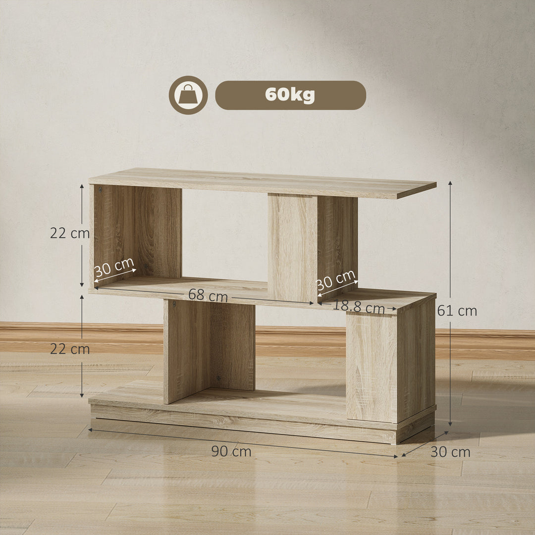 S-Shaped Side Table - Natural Wood Finish