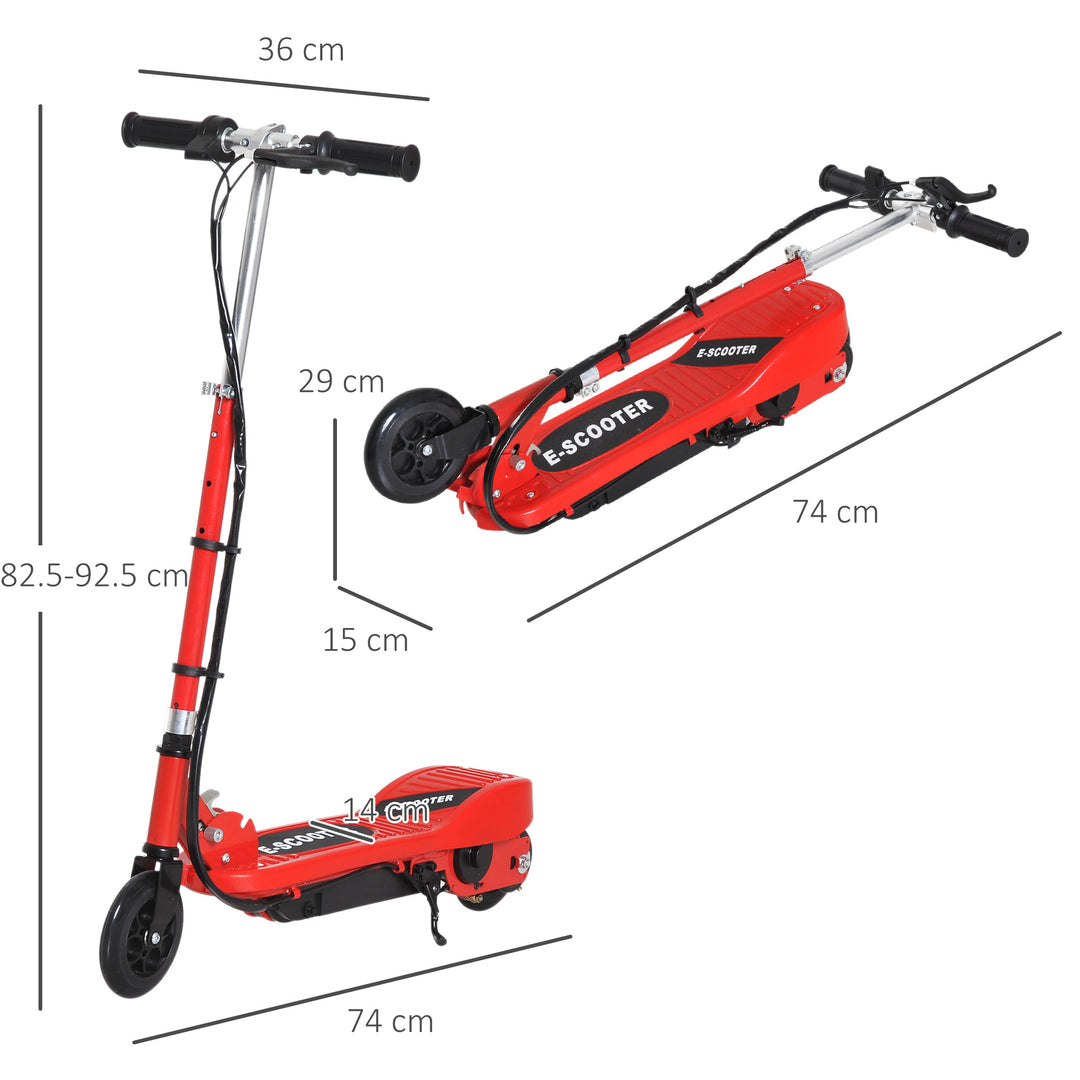 HOMCOM Kids Folding Electric Bike Children E Scooter Ride on Toy 2x12V Recharge Battery 120W Adjustable Height Wheels Suitable for 7-14 yrs | Aosom UK