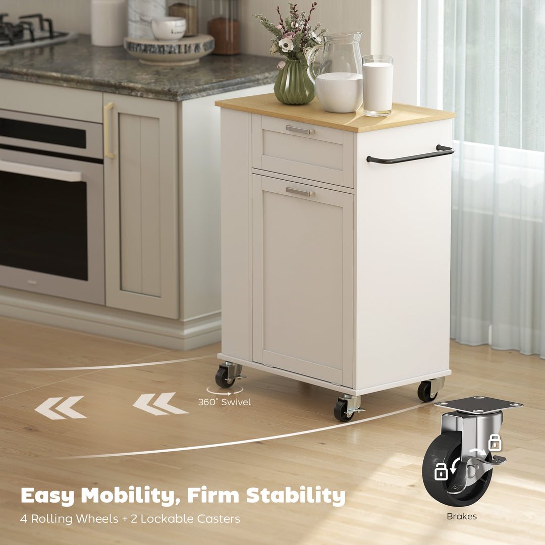 Kitchen Storage Trolley on Wheels, Rolling Kitchen Island with 2 - view 5